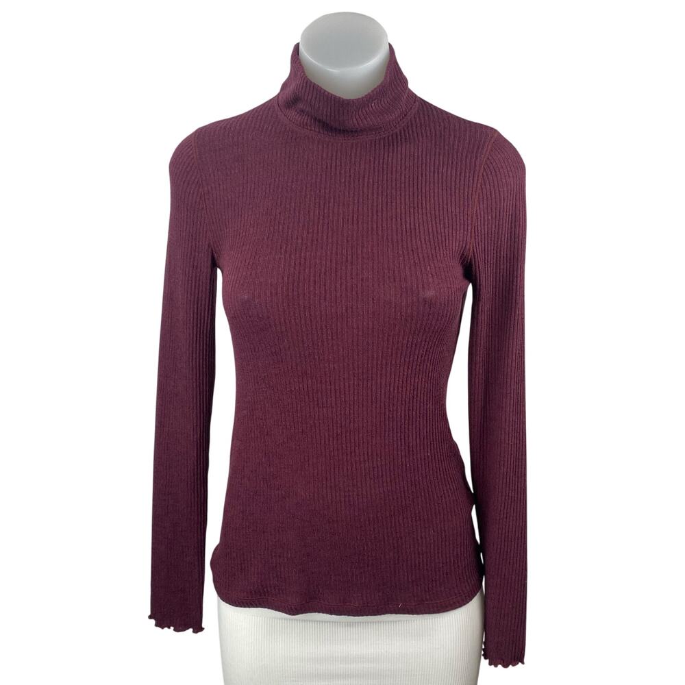 Abercrombie & Fitch Women's Red Turtleneck Long Sleeve Knit Sweater Top Size S